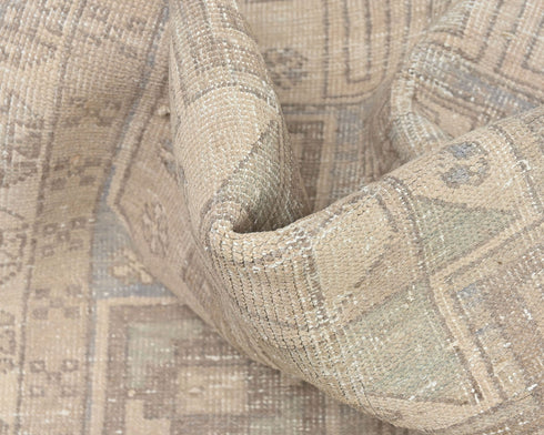 13 Ft Vintage Brown Persian Style Hand Knotted Low Pile Wool Runner Rug